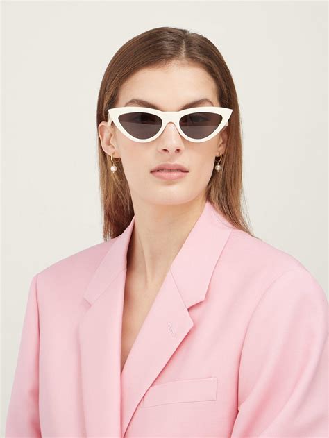 celine cat eye sunglasses white